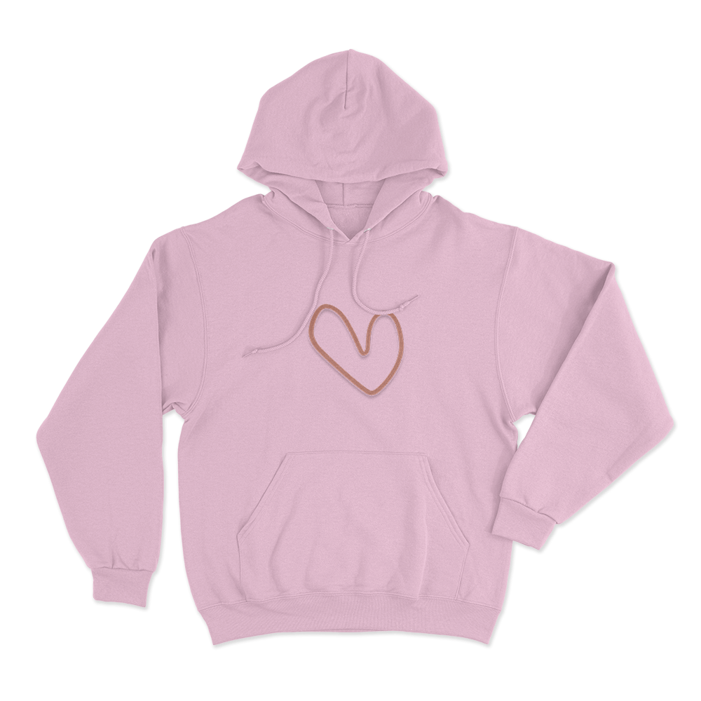 Heart Sketch Unisex Hoodie Pink Heart Sketch Unisex Hoodie Pink