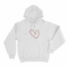 Heart Sketch Unisex Hoodie White