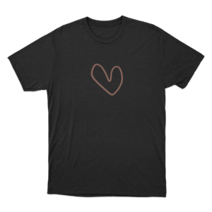 Heart Sketch Unisex T Shirt Black