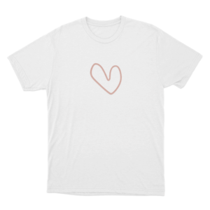 Heart Sketch Unisex T Shirt White